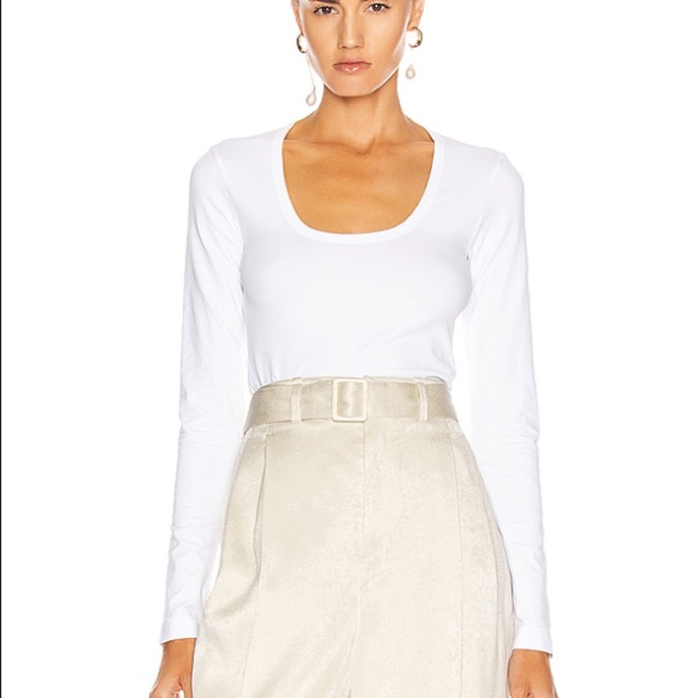 Helmut Lang Scoop Neck seamless jersey White